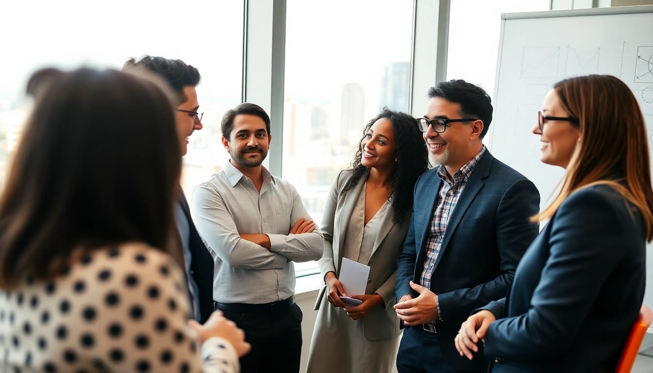 Enhancing efficiency with a business coaching service in an engaging office setting.
