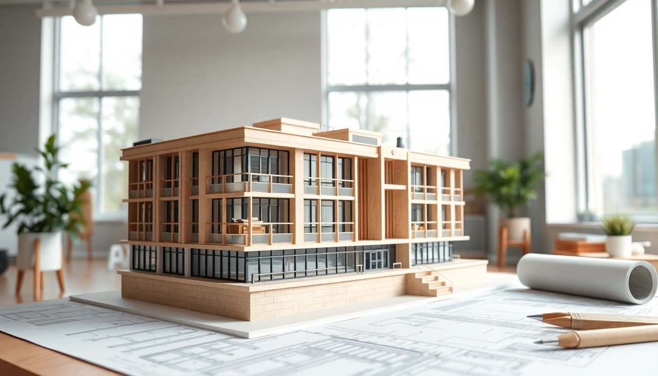 Modell im Architekturmodellbau Wiesbaden, detailliert und modern präsentiert.