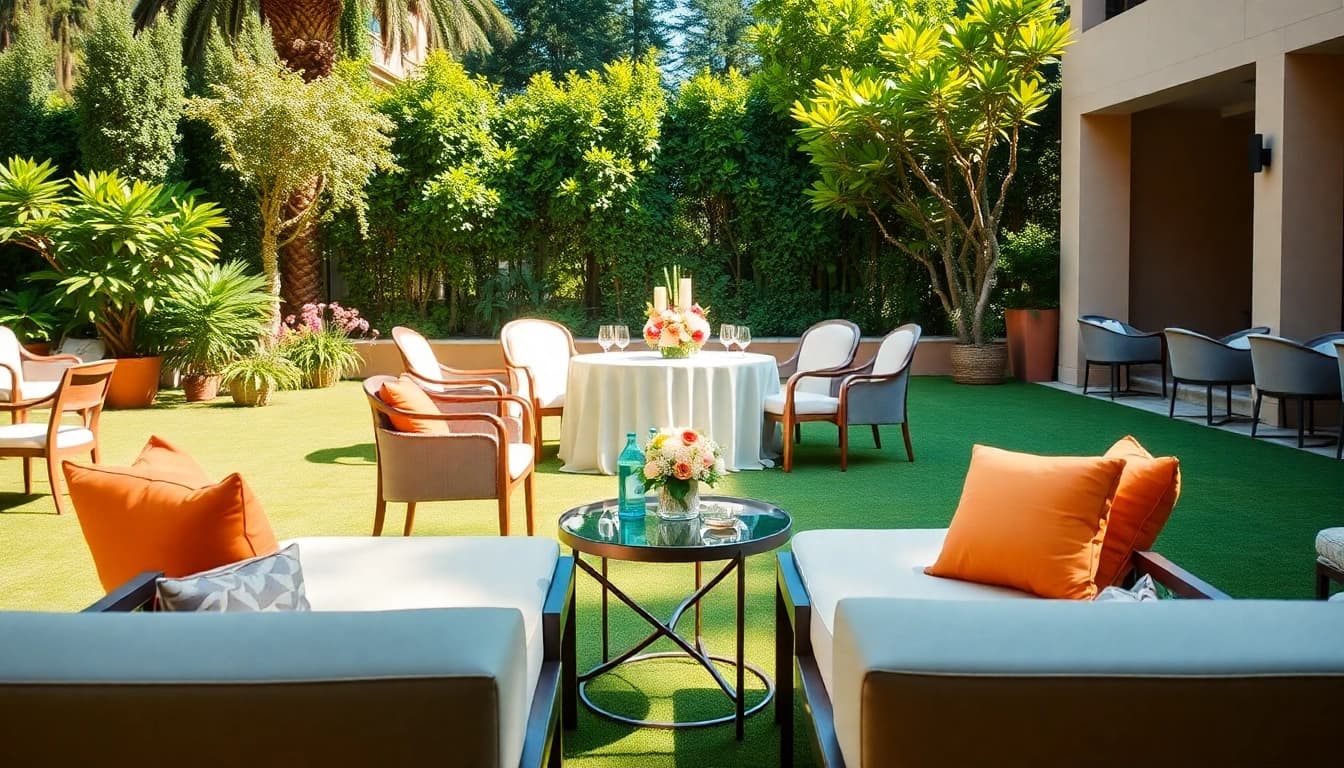 Beautiful chair rentals set in an elegant outdoor environment, perfect for events.