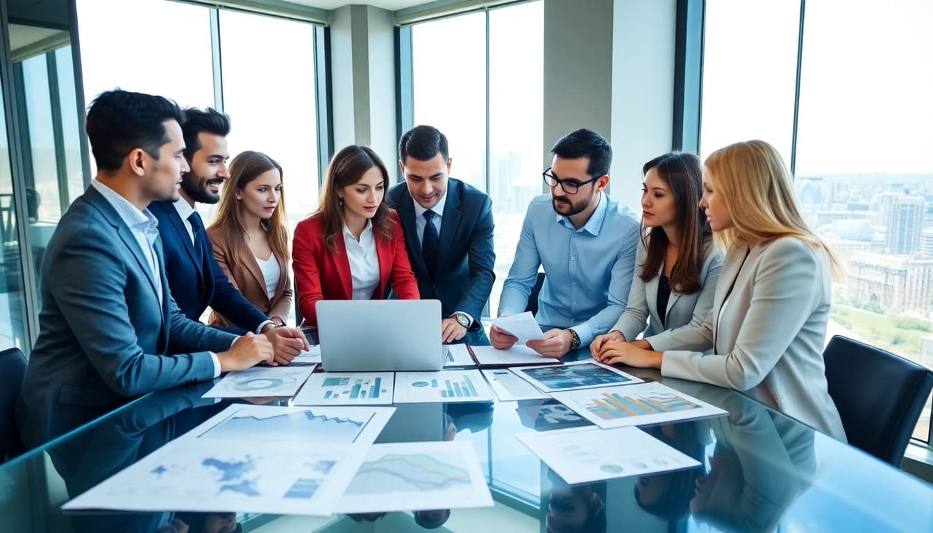 Team collaborating on Strategy Capture Management strategies in a modern boardroom.