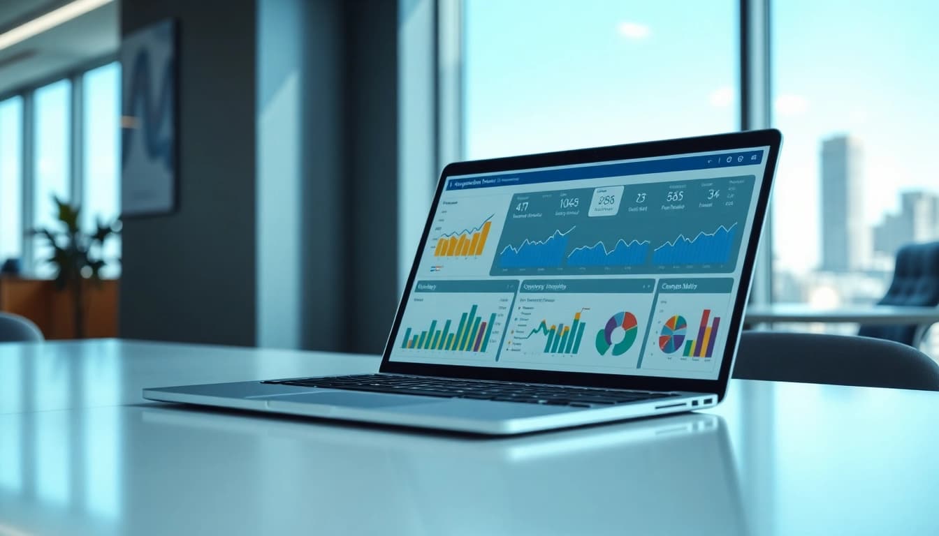 Visualize AI for competitor analysis with a modern analytics dashboard showing competitor data trends.