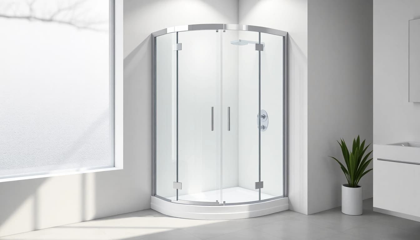 Duschkabine 90x90 komplett in modernem Badezimmer, stilvolle Glasdesign und elegante Armaturen.