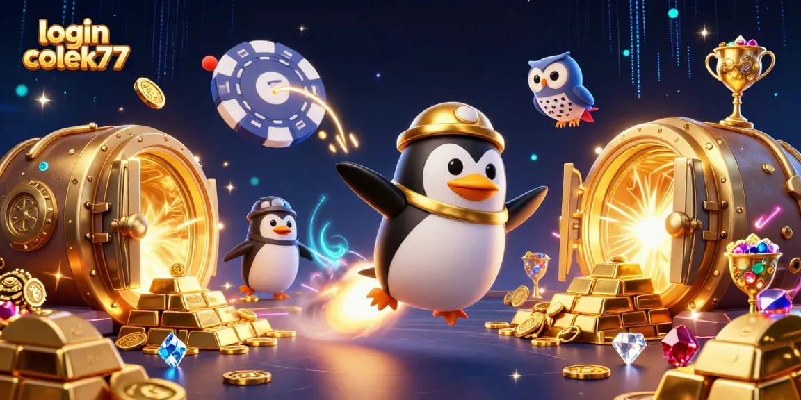 Experience the thrill of winning with the login colek77 3D illustration featuring rich casino elements.