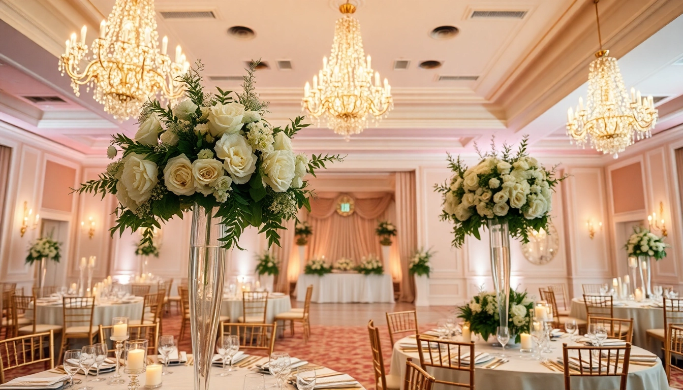 Stunning Wedding Event Space Jacksonville showcasing an elegant setup with floral decorations.