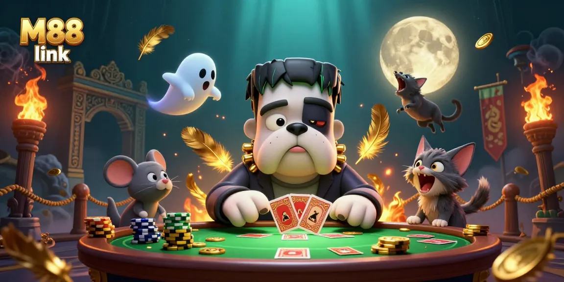 Visit M88 link for thrilling card games with a spooky twist featuring unique characters.