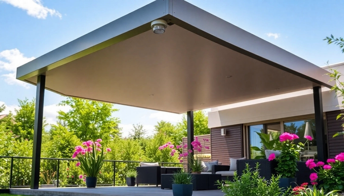 Visually stunning Terrassenueberdachung Ungarn in a beautiful garden with modern design.
