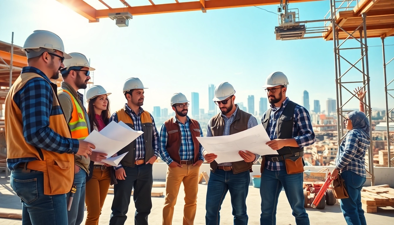 Contractors from the southern california contractors association collaborating on a construction project.
