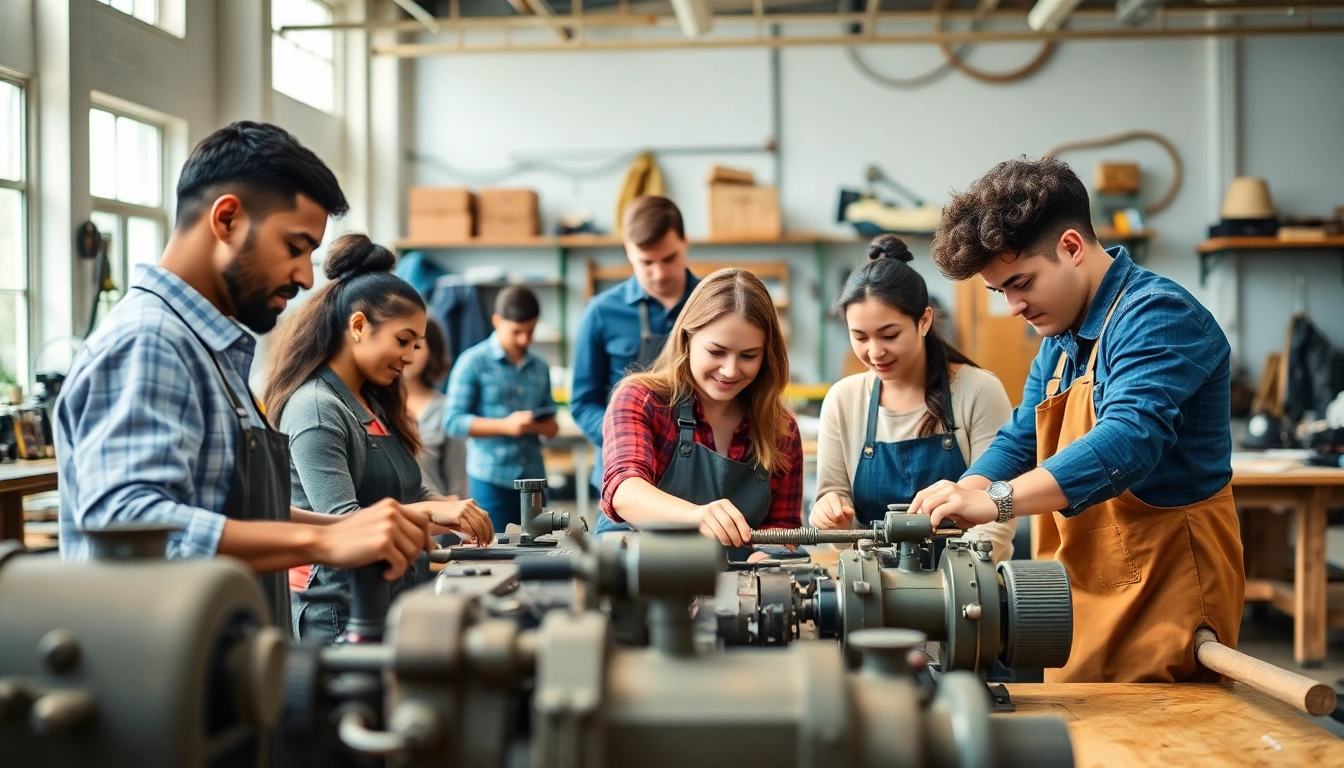Students actively learning at an abc trade school with hands-on training and expert guidance.
