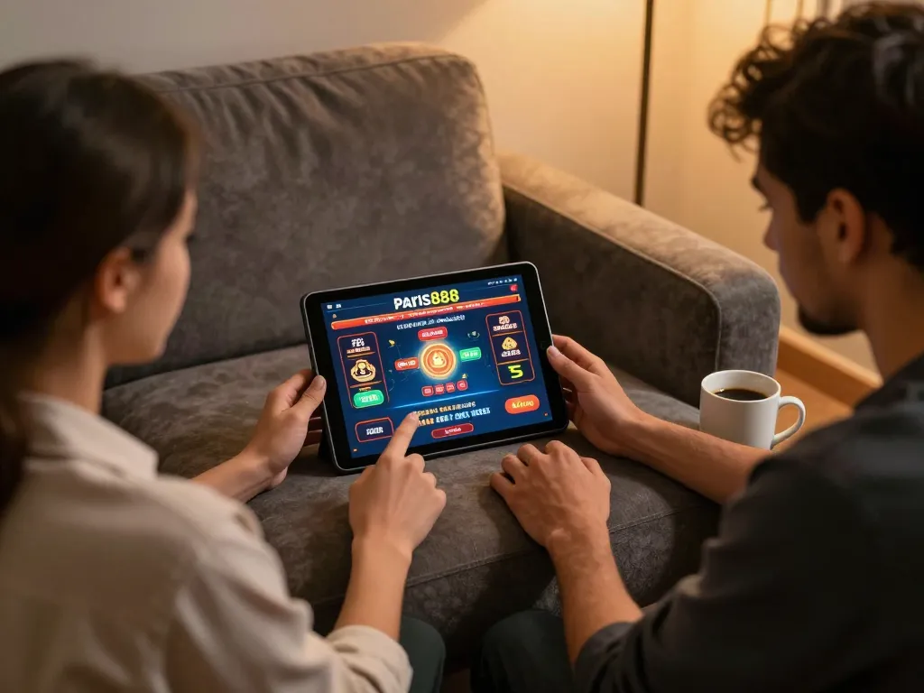 Players engaging in strategic gameplay on paris888 casino platform from home.