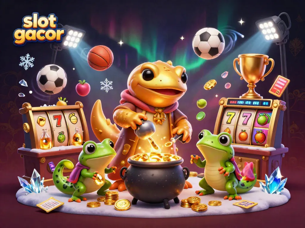 Permainan slot gacor menampilkan alkimia emas dengan karakter kartun 3D