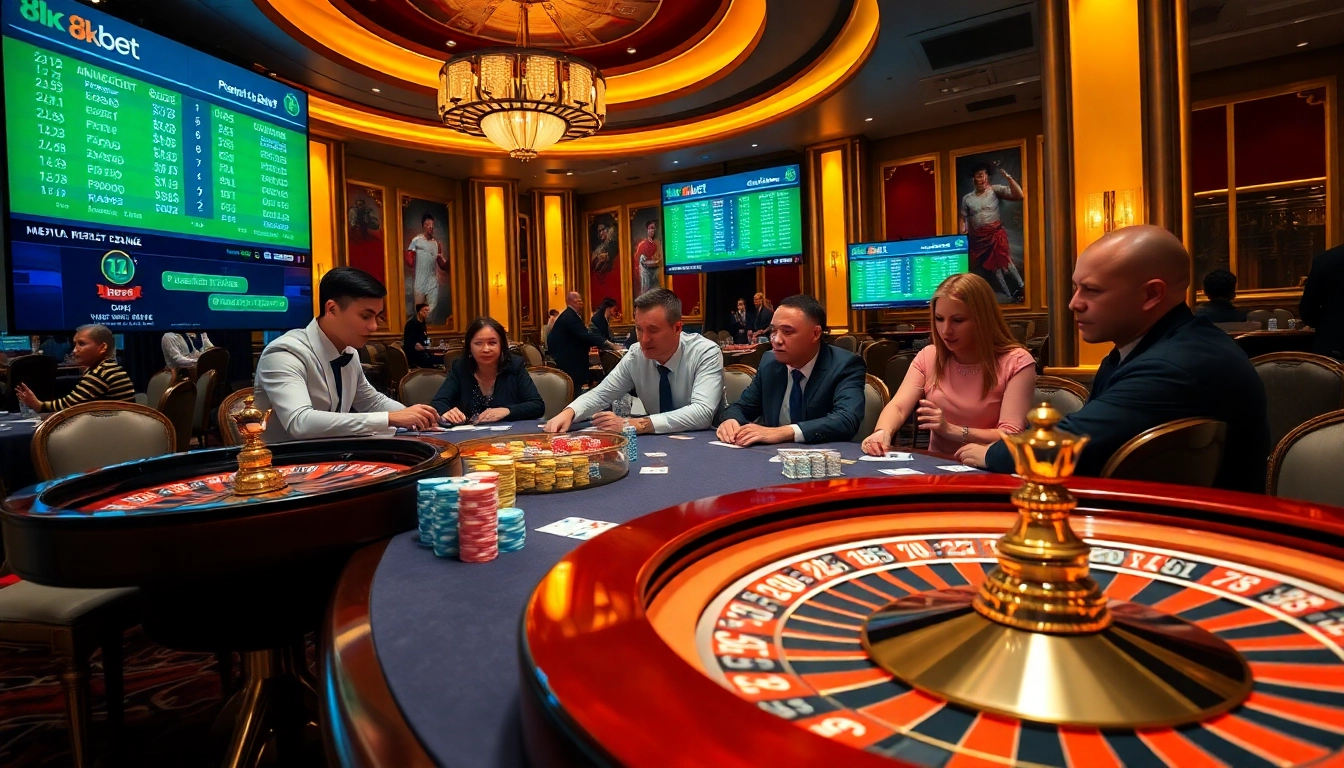 Play strategically at the vibrant 8kbet casino table with roulette and poker excitement.