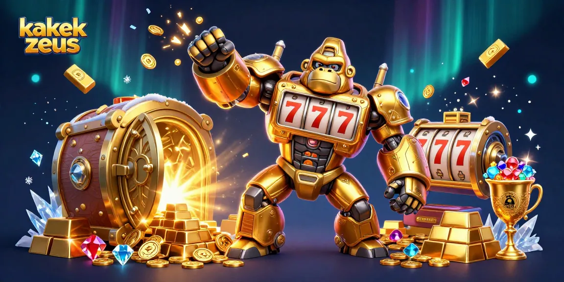 Engage in thrilling gameplay with kakek zeus as the golden gorilla mech unleashes coins and jackpots.