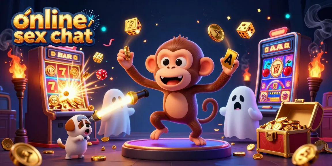 Experience online sex chat with lively animated characters in a vibrant casino setting.