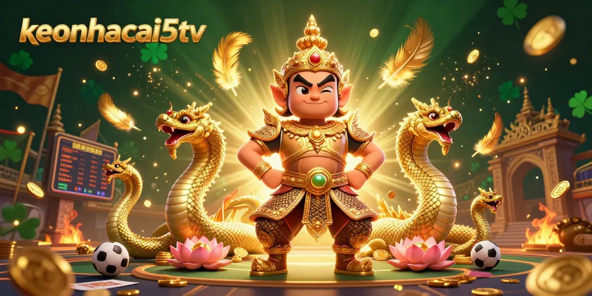 Engage with keonhacai5tv in a thrilling sports betting scene featuring vibrant characters and immersive elements.