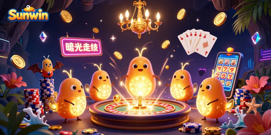Sunwin elevates excitement in a vibrant casino scene with glowing elements and animated gameplay.