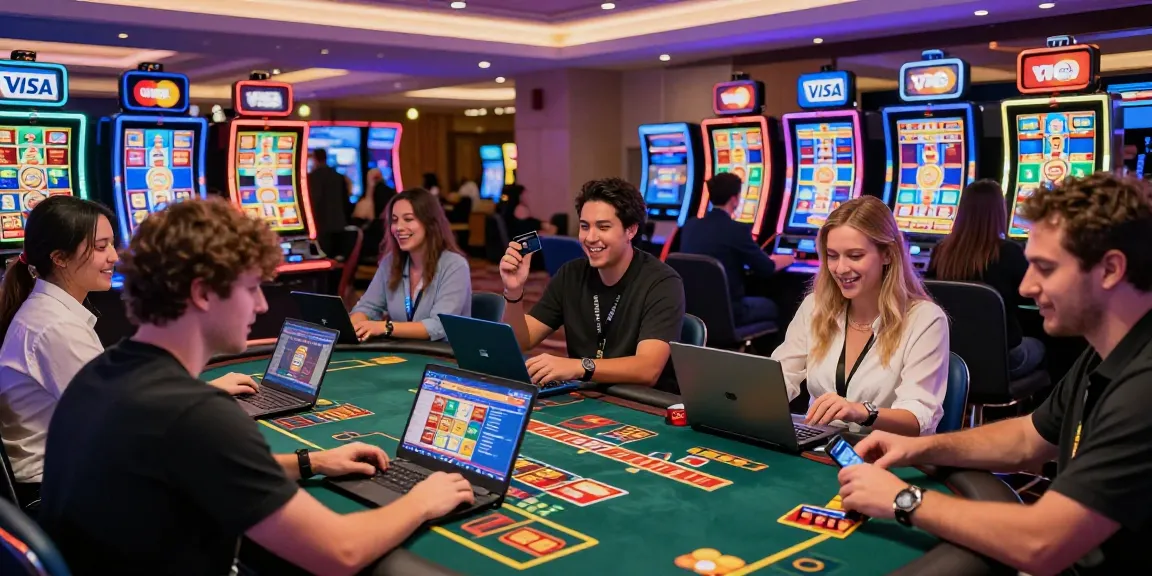 Engaging online casino scene at https://scoarch.org.uk showcasing players using credit cards for gaming.