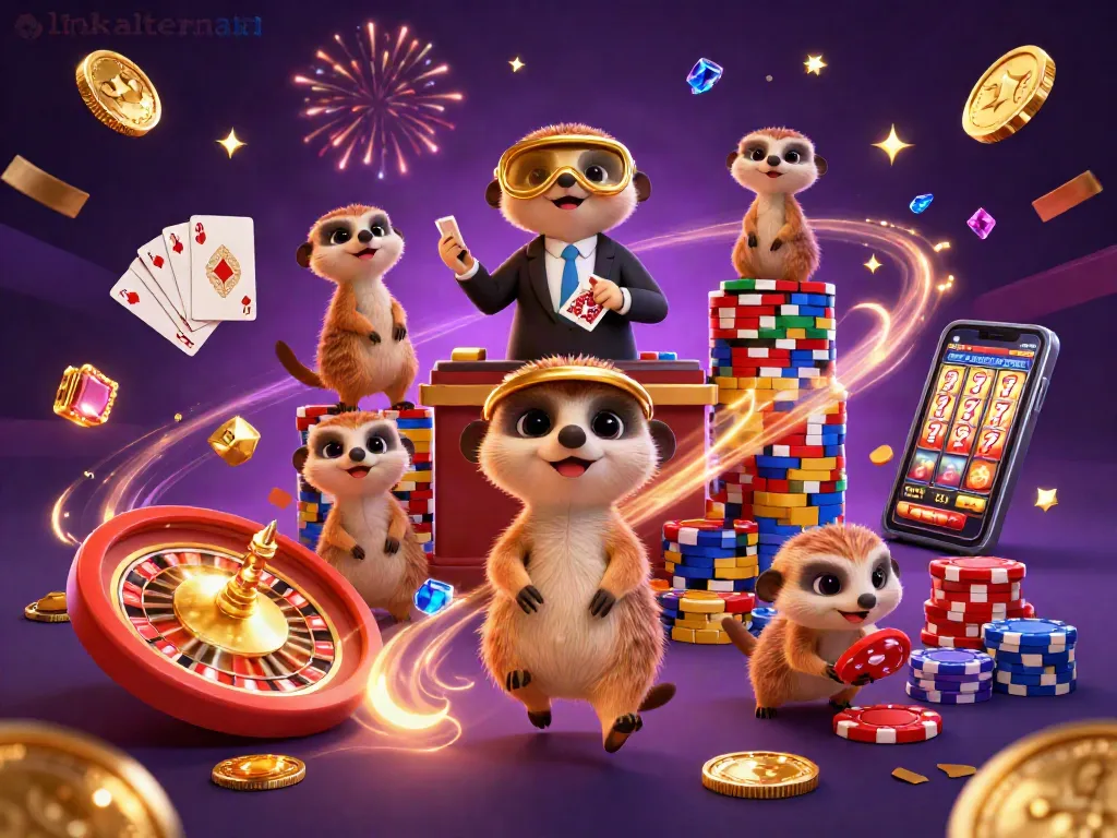 Engage with exciting link alternatif gameplay featuring meerkats in a vibrant casino setting!