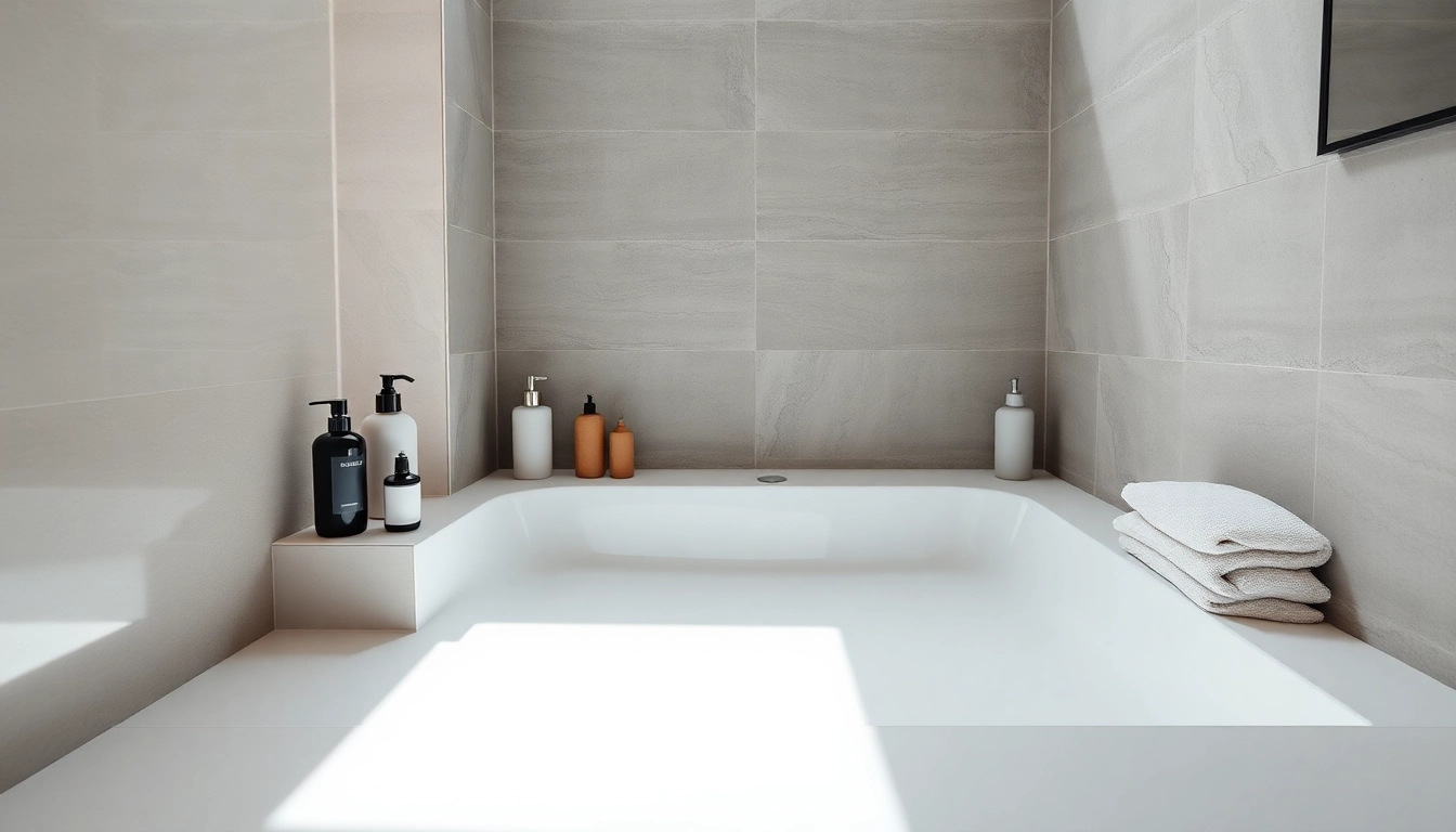 Showcase a stylish shower base enhancing a modern bathroom's elegant design.