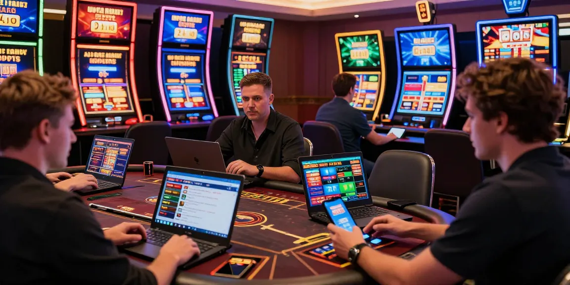 Engaged players exploring new casinos with credit card deposits in a vibrant online gaming environment, highlighting excitement and choice.
