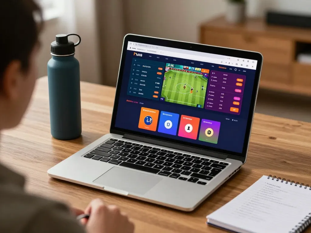 Experience strategic sports betting with SC88 on a laptop, featuring live odds and match data