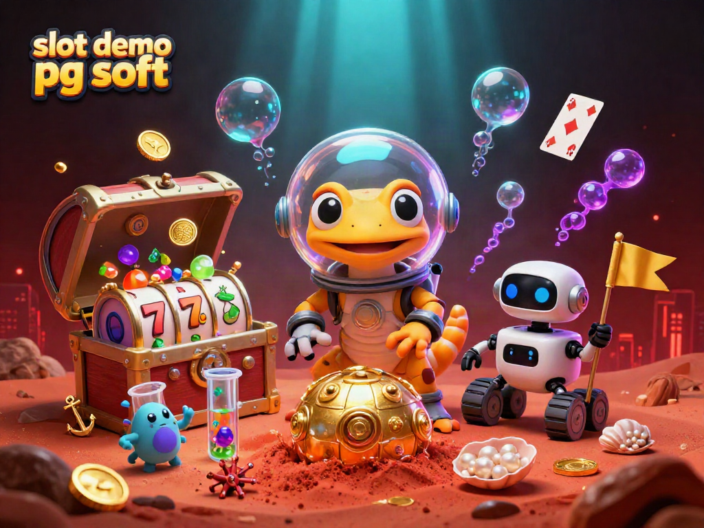 Experience slot demo pg soft with a vibrant Martian gecko discovering a golden casino.