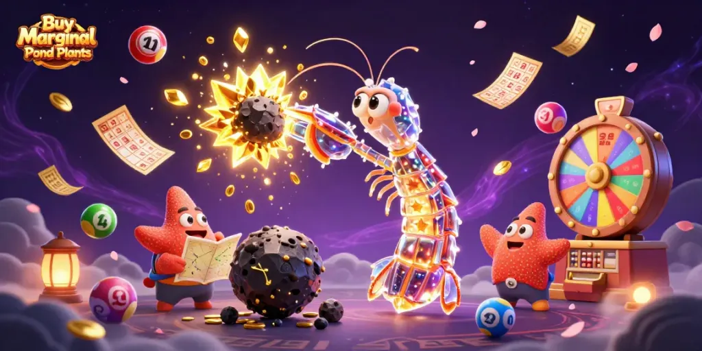 Win big while you Buy Marginal Pond Plants amidst a dynamic casino themed cosmic scene.