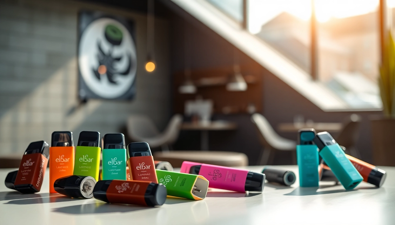 Elfbar pods präsentieren sich in einem modernen, stilvollen Vape-Lounge-Setting.