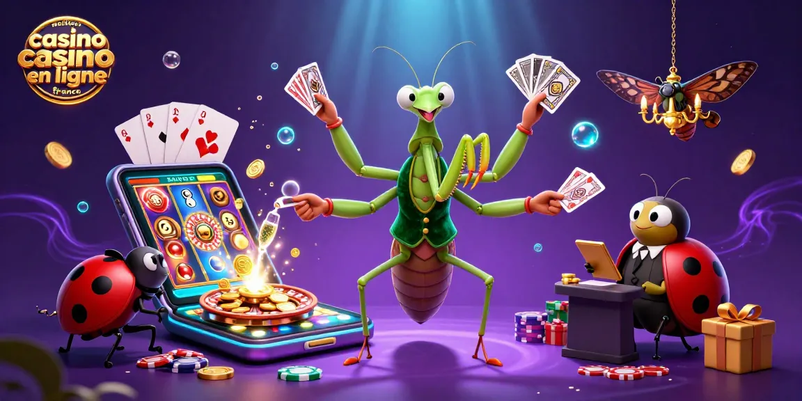 Visualisation d'un 3D cartoon avec le meilleur casino en ligne France, inclus des jeux de cartes et des jetons