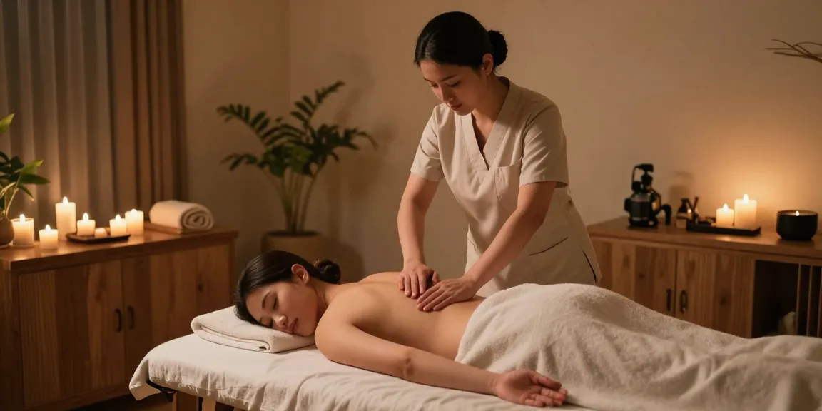 Swedish massage therapy session at a spa showcasing relaxing ambiance and professional touch, find more at https://www.makangs.com/region/국내/서울-/마사지-스웨디시.