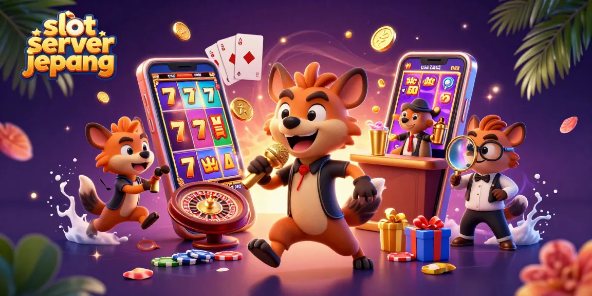 Experience thrilling gaming at slot server jepang with vibrant cartoon hyenas in a lively casino scene.