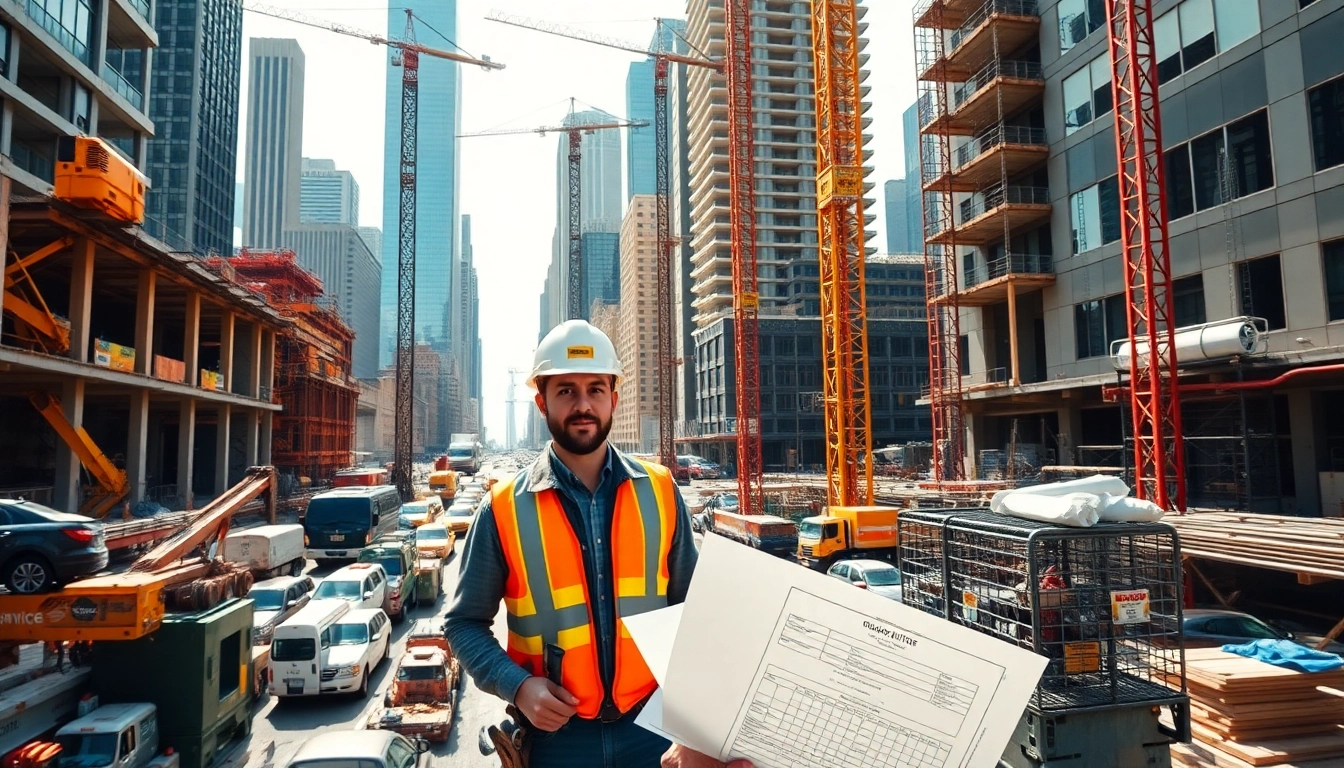 New York Commercial General Contractor overseeing an active construction site in vibrant New York City.