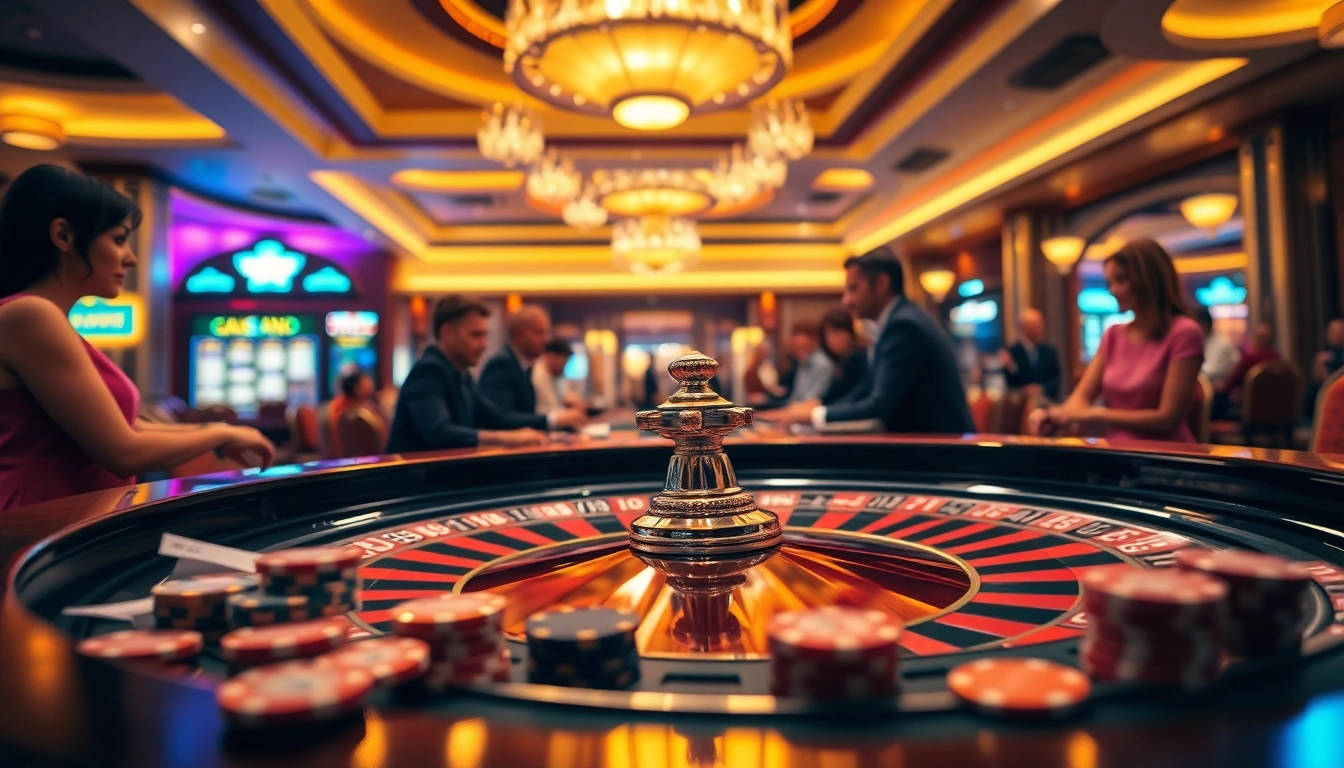Engaging scene showcasing the best csgo gambling sites reddit with players at a roulette table.