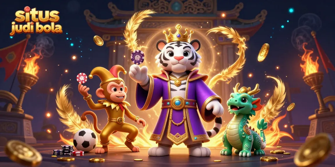 Engage with situs judi bola as a white tiger, monkey, and dragon symbolize winning strategies in sports betting.