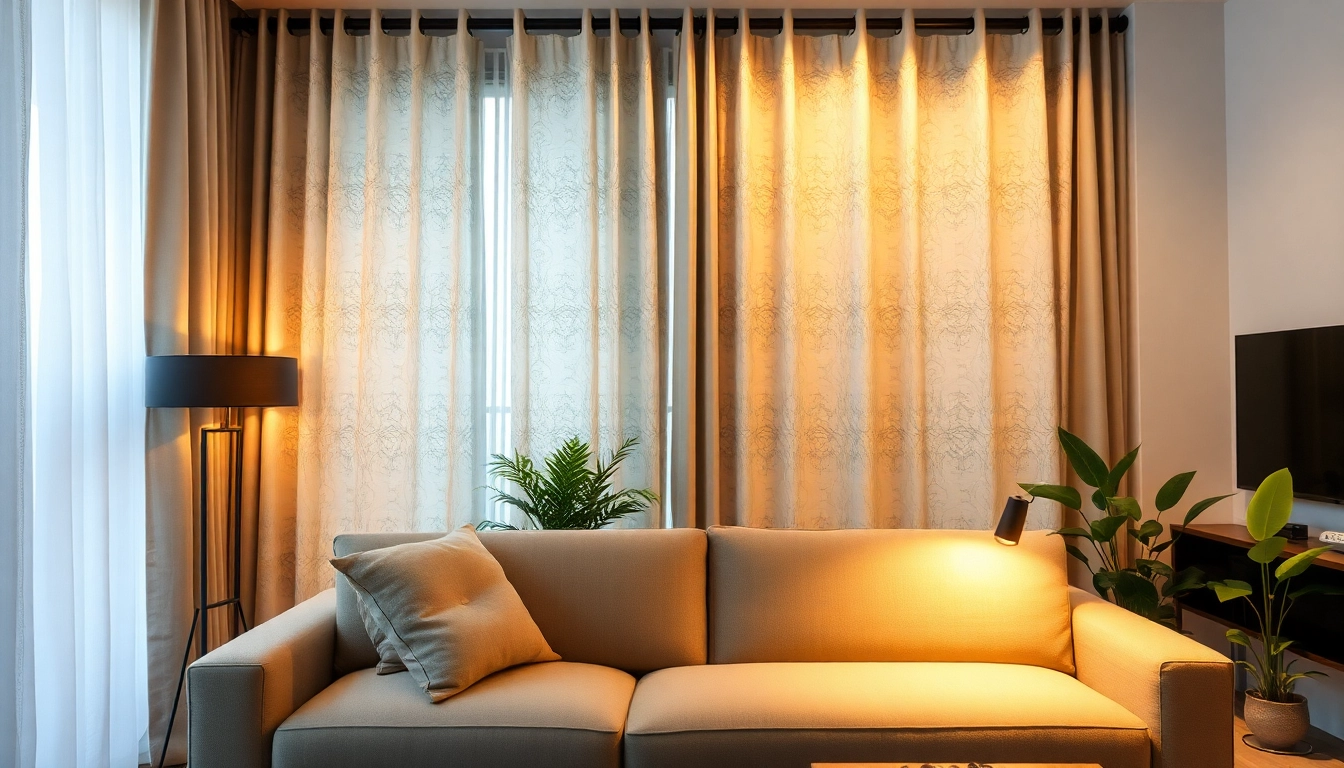 Verduisterende gordijnen die een stijlvolle look geven aan een woonkamer met warme kleuren.