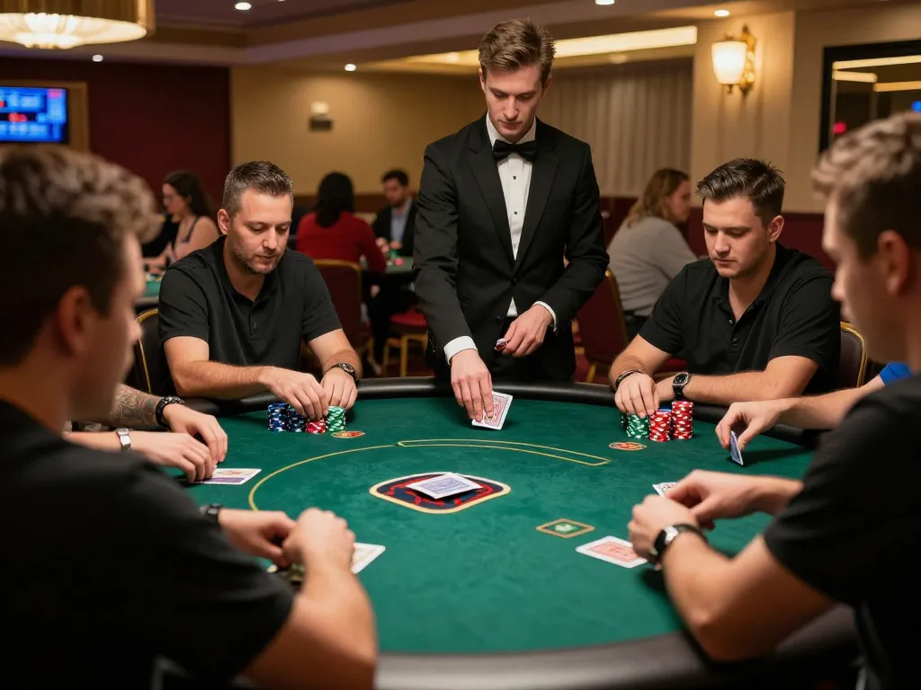 Players engaging in strategic poker gameplay at the tg88 casino table under warm lighting