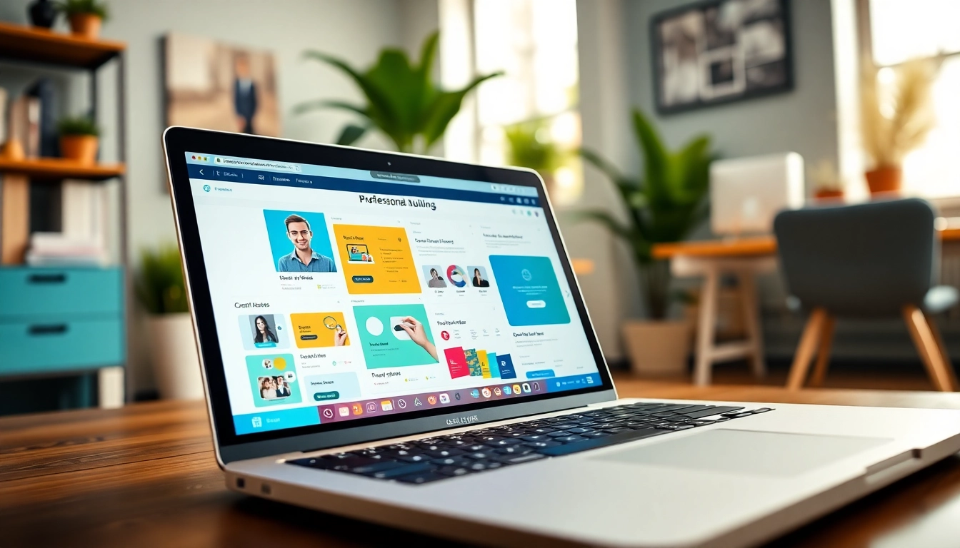 Build your professional resume effortlessly with a detailed resume builder interface on a laptop.