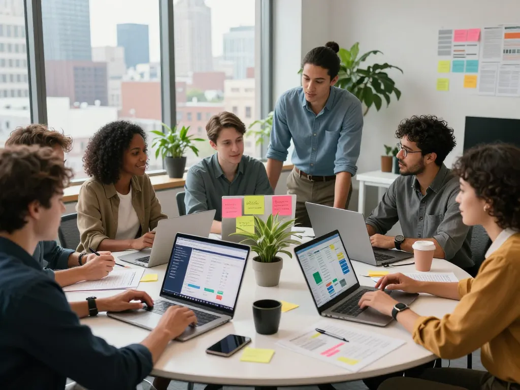 Collaboration among a team at an NYC SEO Company showcasing dynamic digital marketing strategies.