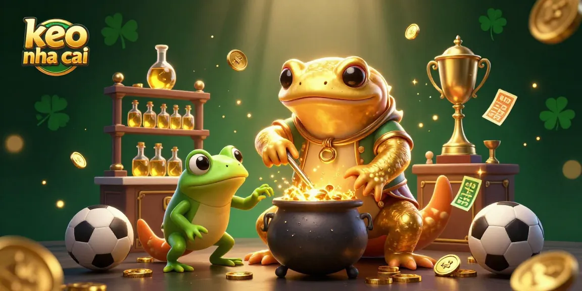 Bet on keo nha cai with a golden salamander alchemist and dynamic sports betting elements.