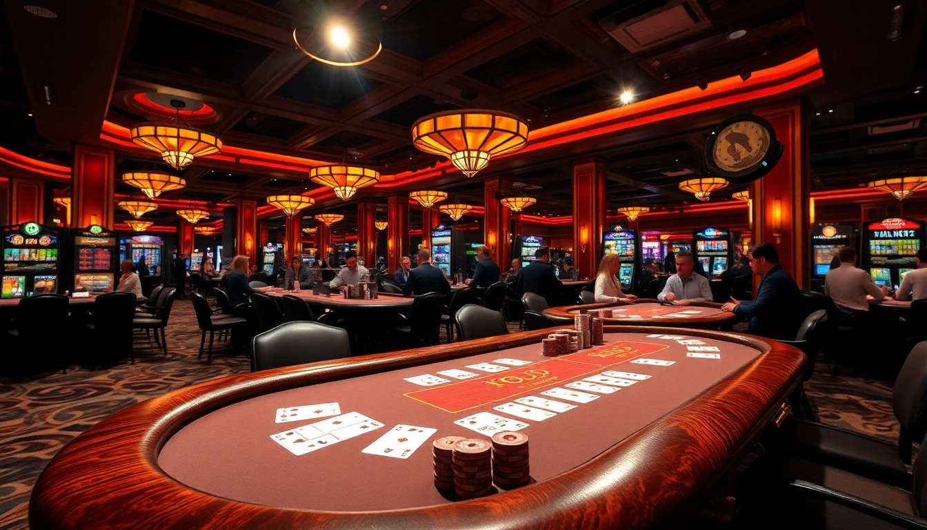 Masuk dewalive login dengan suasana kasino yang menegangkan dan meja poker elegan.