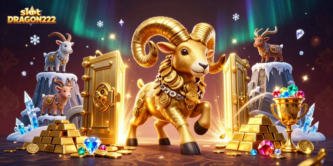 Play slot DRAGON222 to experience epic wins surrounded by gold coins and treasures.