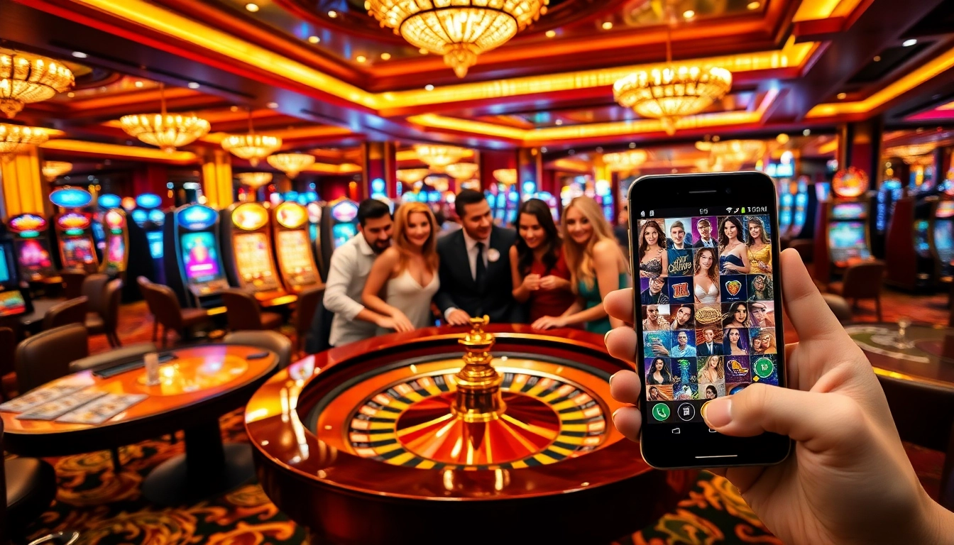 Engaging players in a mobile porn game amidst the excitement of a casino.