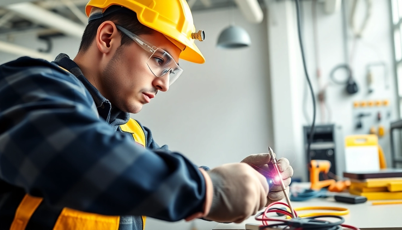 Electrician apprenticeship Hawaii student engaged in practical wiring tasks.