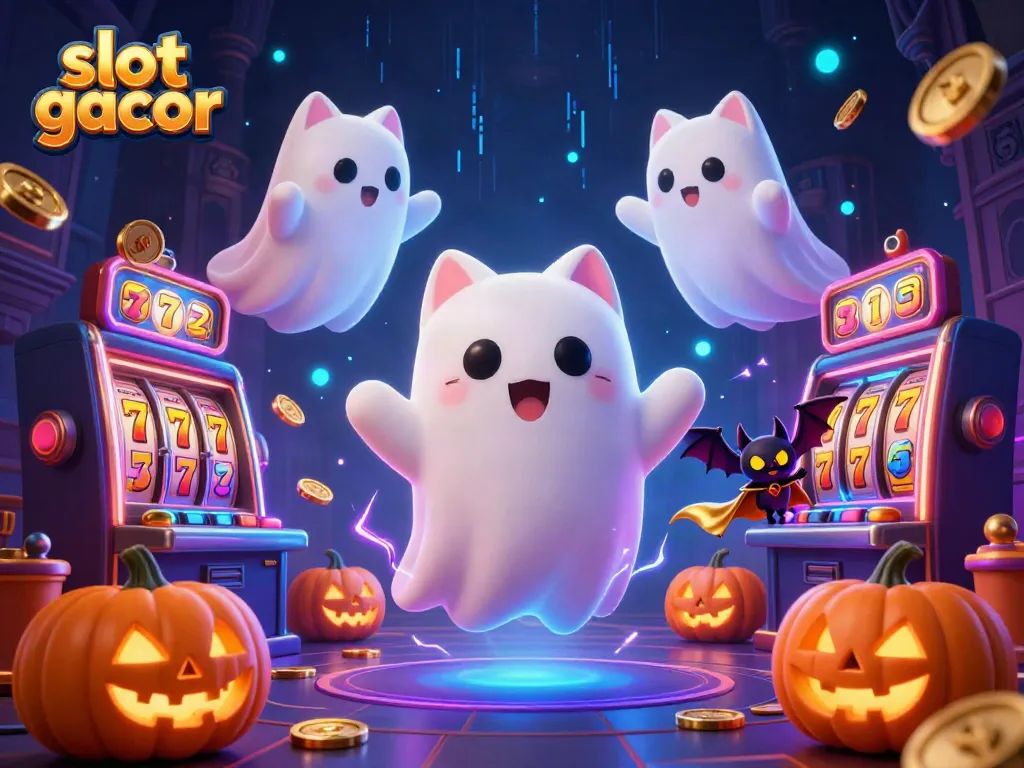Memperoleh jackpot dengan slot gacor di kasino online penuh hantu dan simbol permainan.