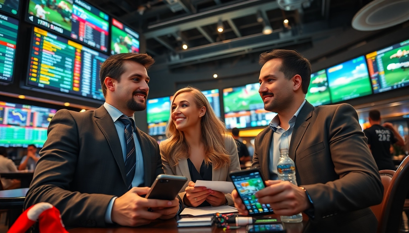 Engaging scene showcasing top betting enthusiasts at the best sports betting sites India.