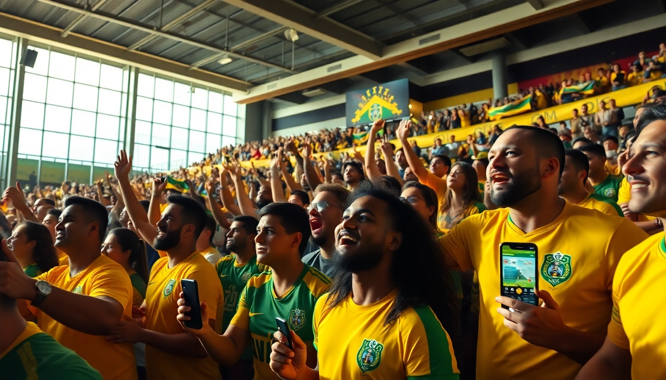 Engaging sports betting atmosphere highlighting the best sportsbooks in Brazil.