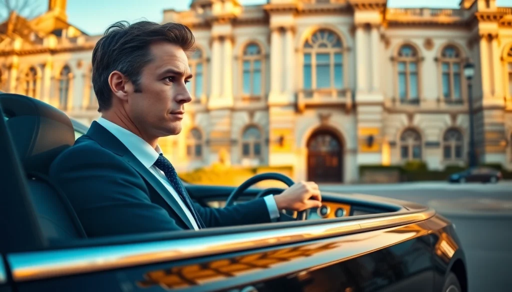 Experience luxurious Chauffeur Hire Nottingham with a professional driver in a classic setting.