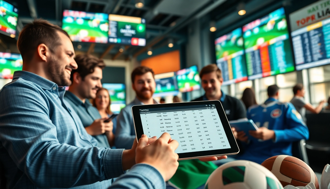 Engaging scene showcasing best sports betting sites India with dynamic odds and excited bettors.