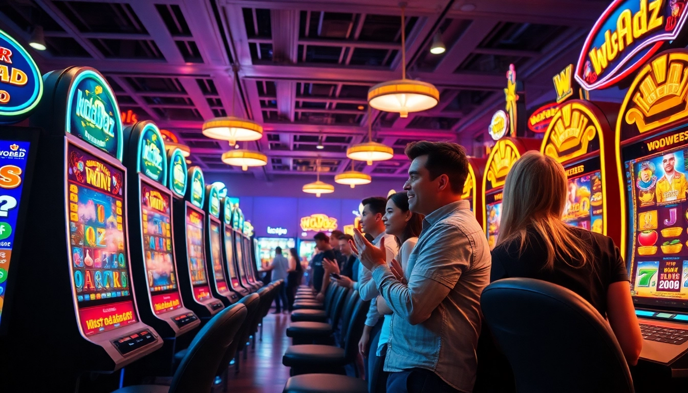 Vibrant Kode4d slot gaming scene showcasing excitement and diversity.