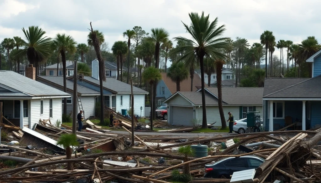 Assessing Florida Hurricane Damage as responders work in a devastated coastal town.