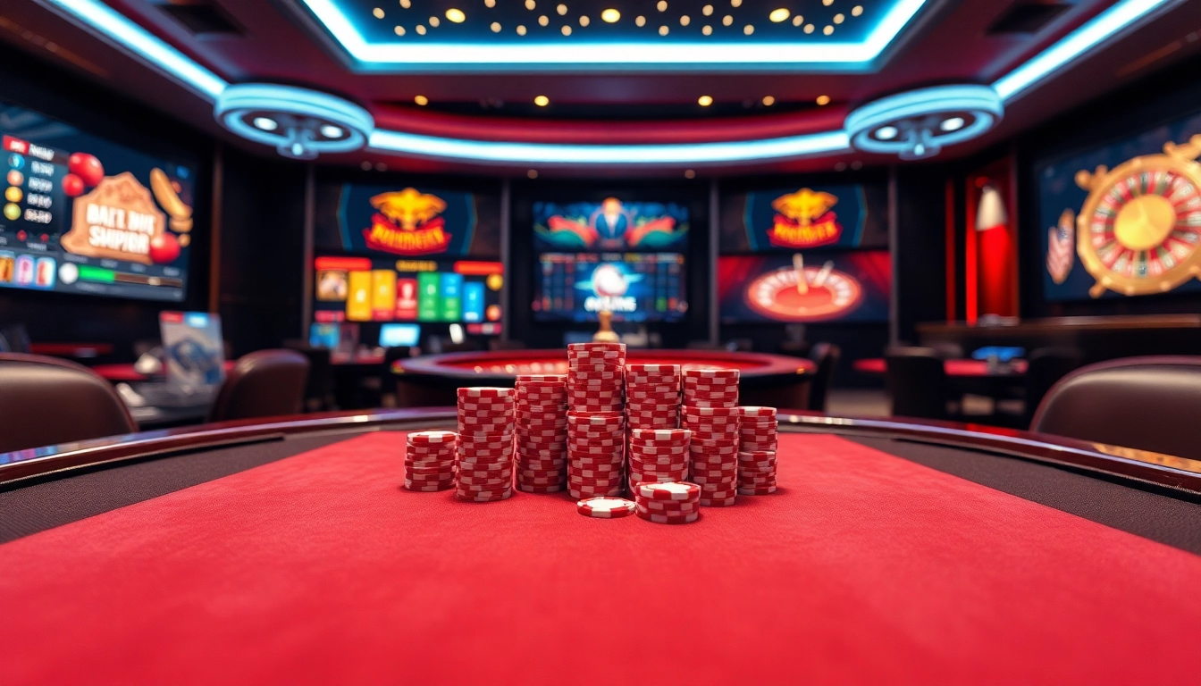 Cảnh cá cược trực tuyến đầy hấp dẫn với liên kết truy cập W88 hiển thị nổi bật trên màn hình, gồm poker và máy đánh bạc.